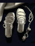 Womens Silver Shimmer Flats